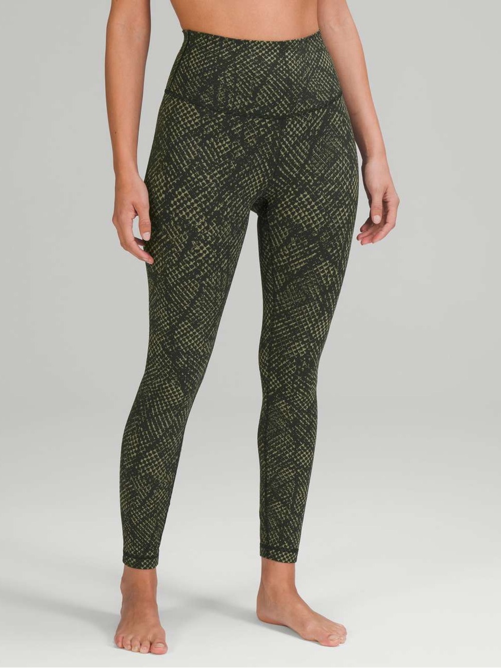 Lululemon Wunder Under High Rise Tight 25" Reptilia Jacquard Green Size 6